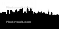 Philadelphia Skyline silhouette, logo, shape