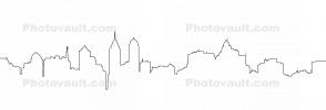 Philadelphia Skyline outline, line drawing, COPV01P12_14O