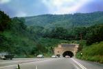 Tuscarora Mountain Tunnel, Franklin / Huntingdon counties, Pennsylvania, Interstate Highway I-76, Cars, automobile, vehicles, 1950s