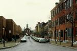 Cars, Street, Homes, buildings, 1960s, Colonial