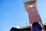 Historic Confucius statue, Chinese Clock tower, Maunakea Marketplace, Chinatown, Honolulu, outdoor clock, outside, exterior, building, CPHV02P02_19