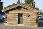 Jack London's Klondike Log Cabin, Jack London Square, Grass Roof, Oakland, California, CSBD01_157