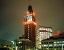 Oakland Tribune Tower, building, highrise, Twilight, Dusk, Dawn, CSBV05P13_17B