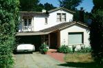 home, hose, single family dwelling unit, 1955 Cadillac, front yard, Building, Garage, car, 1950s, CSBV07P02_02