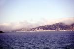 Sausalito, fog, hills, coastal, coastline