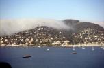 Hill, Homes, Houses, Sausalito Harbor, boats, Hills, Fog, waterfront, buildings, CSBV09P06_01