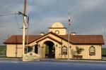 Train Station, Wasco, Kern County, outdoor clock, outside, exterior, building