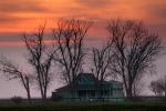Allensworth House, home, building, bare trees, sunset, Colonel Allensworth State Historic Park, Tulare County, CSCD01_160