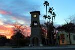 Clock Tower, sunset, palm trees, CSCD02_122