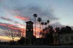 Clock Tower, sunset, palm trees, CSCD02_126