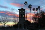 Clock Tower, sunset, palm trees, CSCD02_127