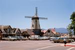 Windmill in Downtown Solvang, Buildings, Cars, July 1968, 1960s, CSCV01P03_02