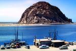 waterfront, shoreline, buildings, restaurant, Morro Rock, Landmark, cars, Car, Automobile, Vehicle, 1940s, CSCV02P01_16B