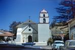 Mission San Buenaventura, Cars, Bell Tower, building, Ventura County , 1950s