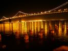 San Francisco Oakland Bay Bridge, Night, nightime, Exterior, Outdoors, Outside, Nighttime