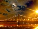 San Francisco Oakland Bay Bridge, The Embarcadero, full moon, night, moonlight, CSFD01_109