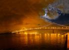 San Francisco Oakland Bay Bridge in the Moonlight, The Embarcadero, full moon, night, moonlight, CSFD01_111