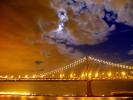 San Francisco Oakland Bay Bridge, full moon, night, moonlight, CSFD01_112