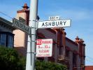 Upper Haight district. Fredrick and Ashbury, No Parking sign, street sign