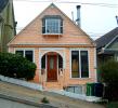 Peach colored house, Steep, Street