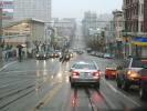Cable Car Tracks, California Street, Rain, inclement weather, wet, Slippery, Rainy, Bad Driving Conditions, Dangerous, Precipitation, Exterior, Outdoors, Outside, CSFD05_095