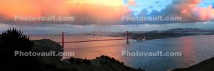 Golden Gate Bridge, Panorama, Sunset, Cumulus Cloud, CSFD05_146