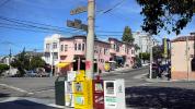Newspaper Stands, corner, buildings, Connecticut and 18th Streets, Potrero Hill