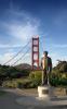 Statue of Joseph B. Strauss, Golden Gate Bridge, roadside, CSFD06_159