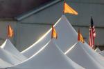 Tent tops, cones, flags, Golden Gate Bridge 75th Anniversary, CSFD07_241