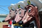 Bowtie, Chef, hat, Doggie Diner dachshund sculptures, wiener dog, CSFD07_279