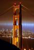 Golden Gate Bridge into the Night, nighttime, evening, lights, skyline, Abstract, CSFD08_216