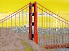 Cartoon Golden Gate Bridge, Skyline, Abstract, CSFD08_223