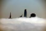 Fog, Skyline, Transamerica Building, Salesforce Tower
