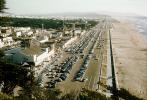 Ocean Beach and Playland, Parked cars, Great Highway, seawall, amusement park, Ocean Beach, Ocean-Beach, 1953, 1950s, CSFV01P01_08