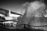 Golden Gate Bridge Splash, Fort Point, CSFV01P08_16BW