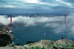 Golden Gate Bridge in the Fog, Golden Gate Bridge, Fog, hills, clouds, CSFV01P15_08