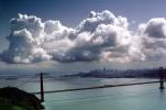 Cumulus Clouds over the Golden Gate Bridge, Cityscape, Skyline, Buildings, Clouds, CSFV02P02_01