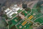 Conservatory Of Flowers from the Air, misty fog, aerial, CSFV03P01_11