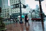 Rainy downtown, Market Street, Downtown-SF, umbrellas, downtown