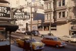 Steep, Street and a Yellow Taxi Cab, buildings, Russian Hill, 1950s, CSFV05P01_01B