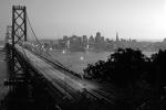 San Francisco Oakland Bay Bridge, Twilight, Dusk, Dawn, CSFV06P03_14BW