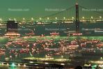 50th anniversary party celebration for the Bay Bridge, Boats, Docks, piers, buildings, the Embarcadero