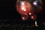 Fireworks, Boats, buildings, the Embarcadero, 50th anniversary party celebration for the Bay Bridge, CSFV06P13_12