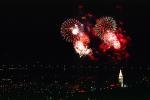 Fireworks, Boats, buildings, the Embarcadero, 50th anniversary party celebration for the Bay Bridge, CSFV06P13_19