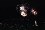Fireworks, Boats, buildings, the Embarcadero, 50th anniversary party celebration for the Bay Bridge, CSFV06P14_01