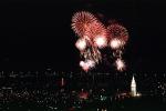 Fireworks, Boats, buildings, the Embarcadero, 50th anniversary party celebration for the Bay Bridge, CSFV06P14_03