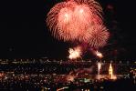 Fireworks, Boats, buildings, the Embarcadero, 50th anniversary party celebration for the Bay Bridge, CSFV06P14_04