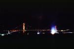 Spot Lights, nighttime, night, 50th anniversary celebration, Golden Gate Bridge, May 24th 1987, 1980s, CSFV07P10_17