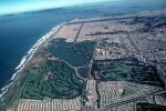 Olympic Golf Club, Lake Merced, San Francisco Golf Club, John Daley Blvd, Pacific Coast Highway-1, Pacific Ocean, looking north, PCH, Great Highway, CSFV07P15_01