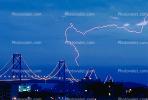 Lightning over the Bay Bridge, San Francisco Oakland Bay Bridge, CSFV08P02_10B.1742